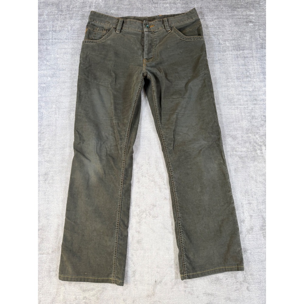 Quiksilver Pants Mens 34 Green Vintage Y2K QuikJean Corduroy Regular Fit